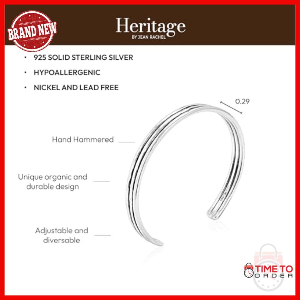 Solid Sterling Silver Ribbed Cuff Bracelet, Rusti… - image 5